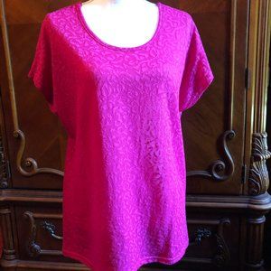 Pretty "Anthology" Pinkish Red Lace Top